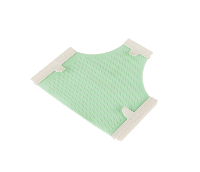 La fixation ne rétrécit pas le positionnement du masque thermoplastique vert et la fixation pour la radiothérapie